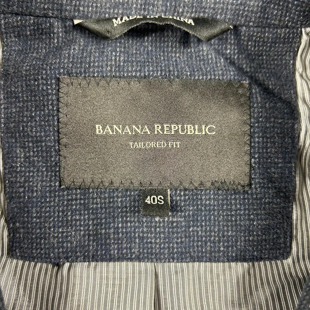 Banana Republic Blazer Mens 40S Blue Italian Fabric Tailored‎ Fit Sport Coat